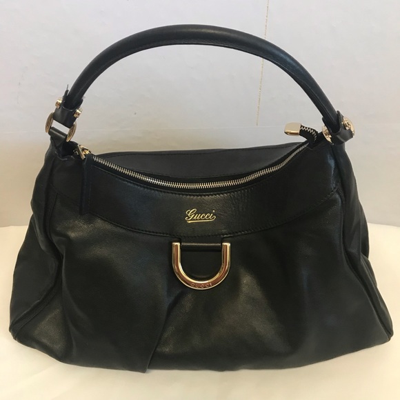 Gucci Handbags - Gucci Black Leather Hobo Handbag Large Excellent